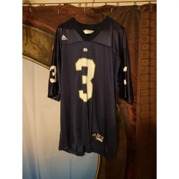 Notre Dame Fighting Irish #3 Adidas Blue Large Football Jersey - Picture 1 of 9